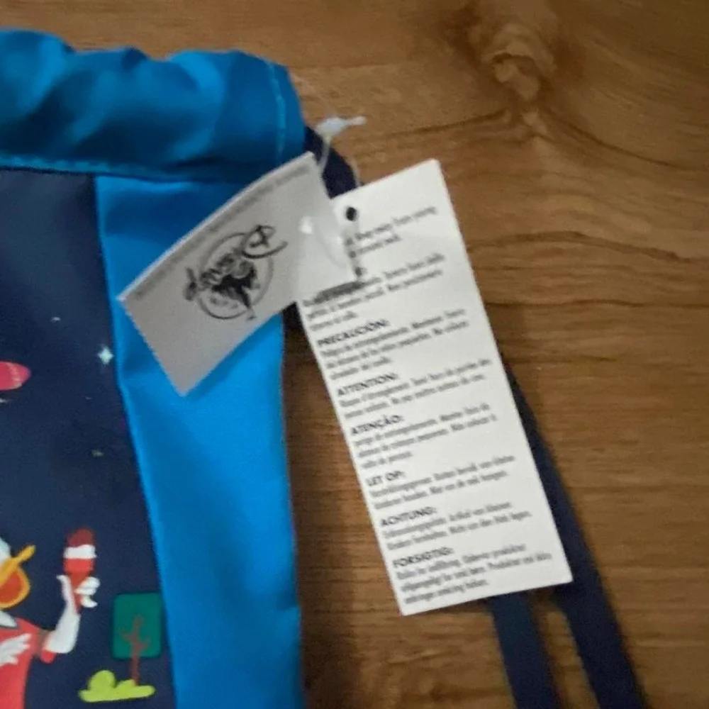 NWT Play in the‎ Park Disneyland Resort drawstring backpack Disney 18x13 inches